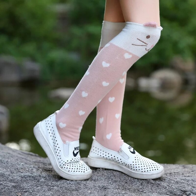 Chaussettes hautes en coton pour bébé filles chaussettes longues dessin animé mignon enfants chaussettes enfant en bas âge chaussettes de danse jambières pour les filles de 3-12 ans chausette bebe fille chaussette garc