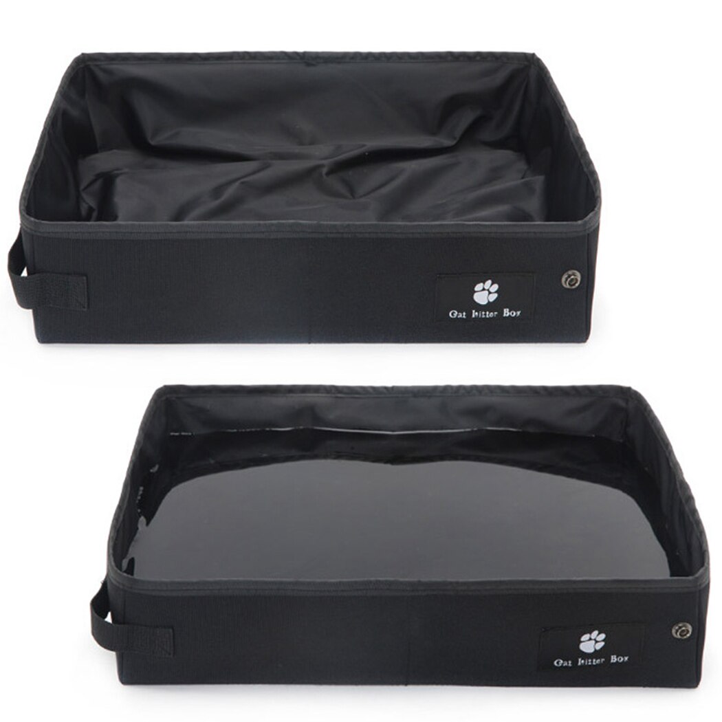 Plegable caja de arena portátil plegable Splash prueba gato bandeja para arena de la tela de Oxford gato caja de arena para viajar en coche al aire libre
