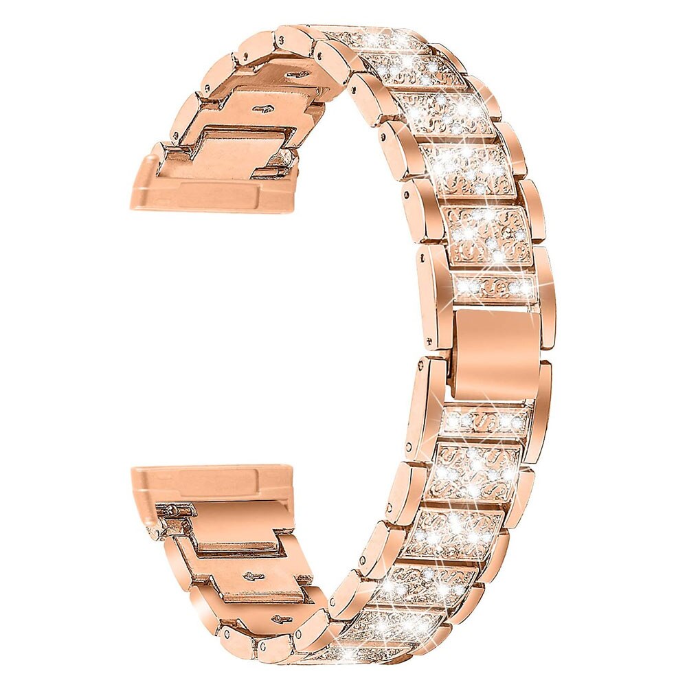 Smykker bling bånd til fitbit sense/versa 3 bånd til kvinder mænd erstatning rhinestone armbånd metal rem til fitbit versa 3