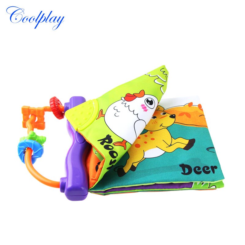 Baby Tuch Buch Rasseln Beißring Spielzeug Nette Kuh Hund Pferd Schaf Tier Ruhig Bücher Frühen Bildungs Lernen Spielzeug für Infant