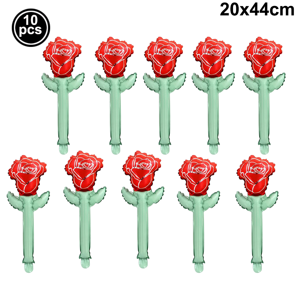 10pcs Mini Rose Flower Balloons Rose Shaped Balloons Birthday Wedding Balloon Mother's Day Decoration Baby Shower Party Supplies: Marble