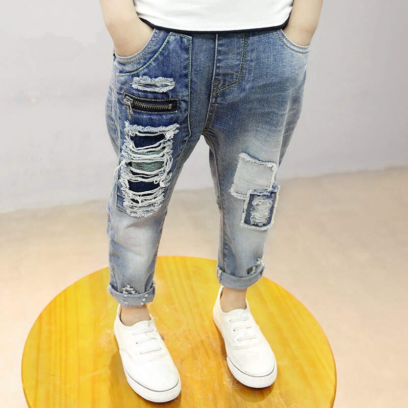 Abbigliamento per bambini 2021 autunno ragazzi buco jeans ragazzo pantaloni a matita primavera bambini casual leggings all'aperto pantaloni per bambini in denim