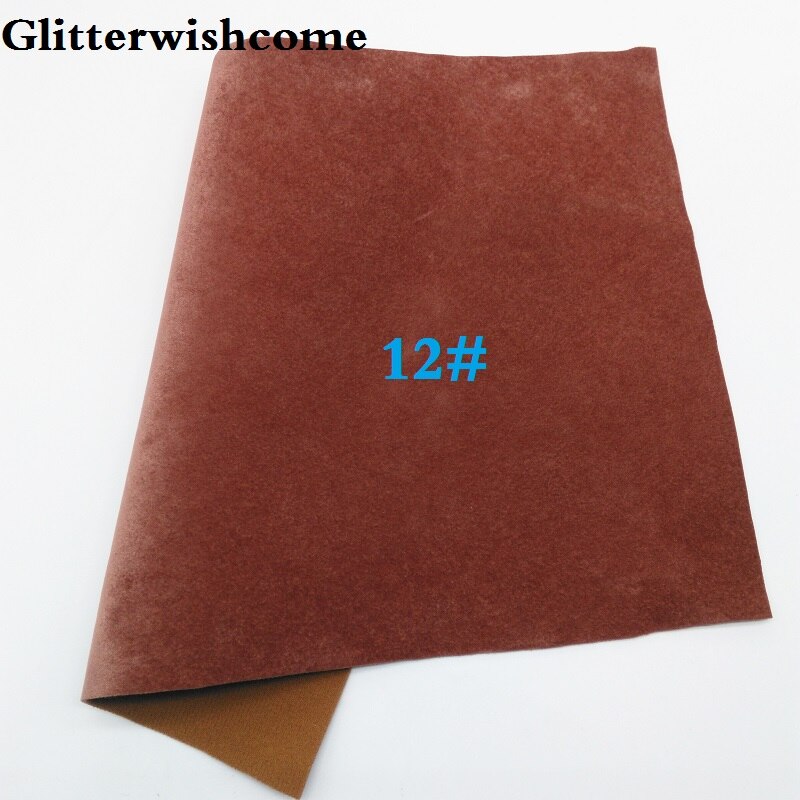 Glitterwishcome 21X29CM A4 Size Vinyl Voor Bows Pu Fluwelen Leer Fabirc Faux Lederen Lakens Voor Bows, GM118A: 12