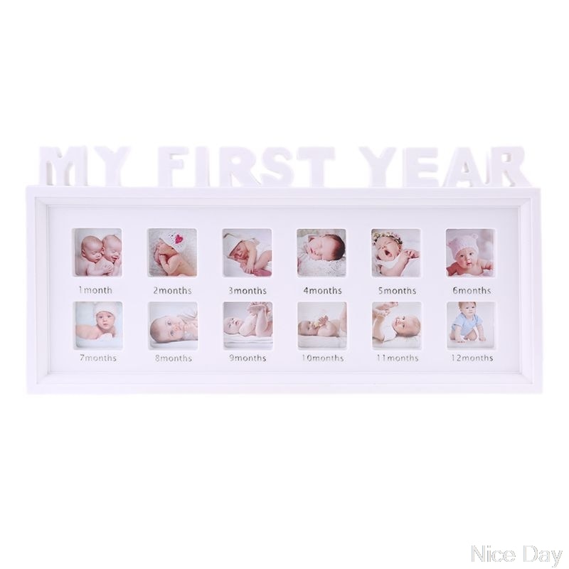 Cuadros creativos DIY de "Mi primer año" para bebé de 0 a 12 meses, marco de fotos de plástico, recuerdos conmemorativos para niños, A07 20
