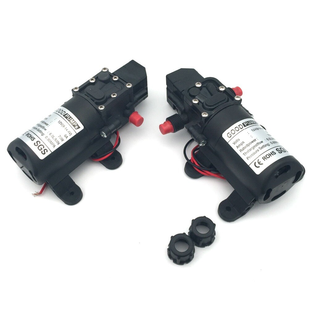DC12V 70W Electric Diaphragm Water Pump 6L/Min 130PSI High Pressure Self Priming Pump for Water Diaphragm Pump