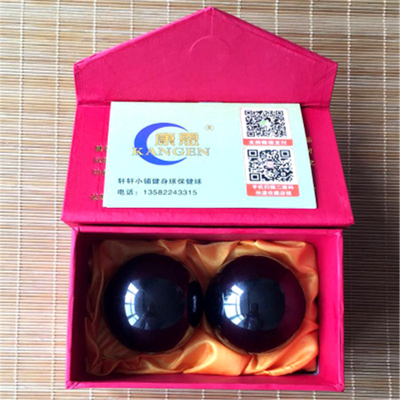Baoding balles fitness main balle solide en acier noir main exercice thérapie balle 1 paire