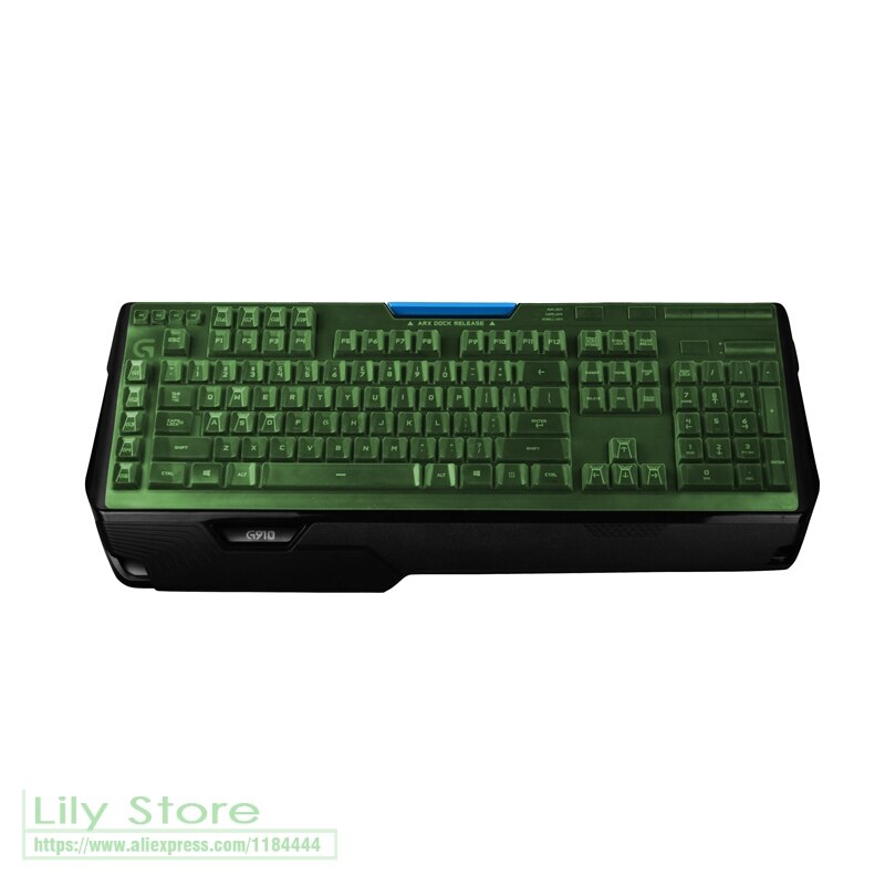 For Logitech G910 Wired Game mechanical keyboard Protector Bright Backlight Button Dust Cover Bump Keboard skin: green