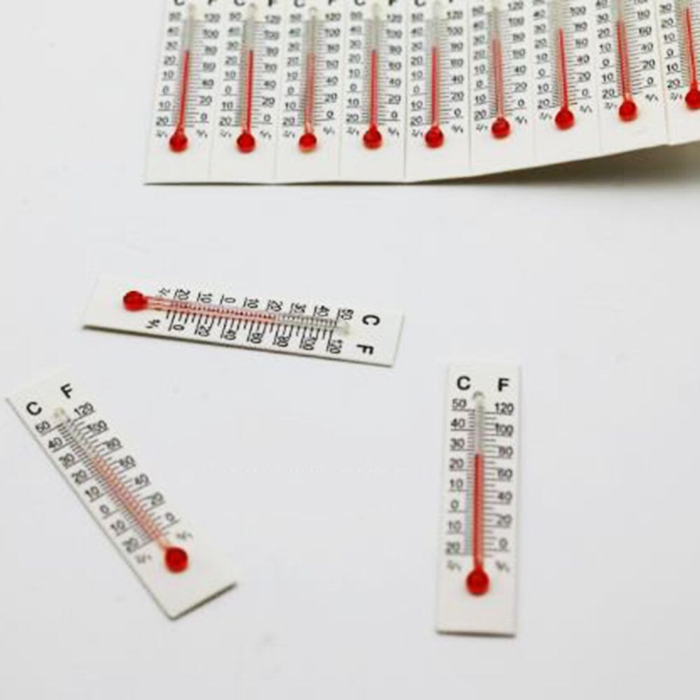 10 stück Skala Thermometer 5X 1,1 CM Miniatur Papier Karton Thermometer draussen drinnen Genaue Temperatur Messung