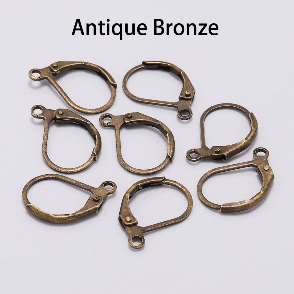 20 stk/parti 15*10mm guld fransk arm ørering kroge tråd indstillinger base bøjler øreringe til gør-det-selv smykker fremstilling forsyninger