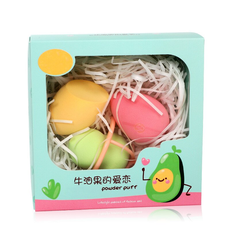 Poederdons 4 Stuk Set Kalebas Water Bevel Cut Super Zachte Spons Poederdons Met Opslag Plank Maken up Gereedschap: Default Title