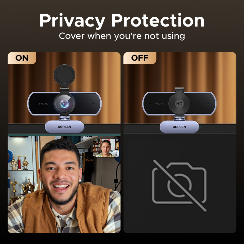 Webcam ugreen 4k fhd 1080p per pc, messa a fuoco automatica pdaf, microfoni ai con cancellazione 8mp rumore, webcam per zoom/teams/google meet
