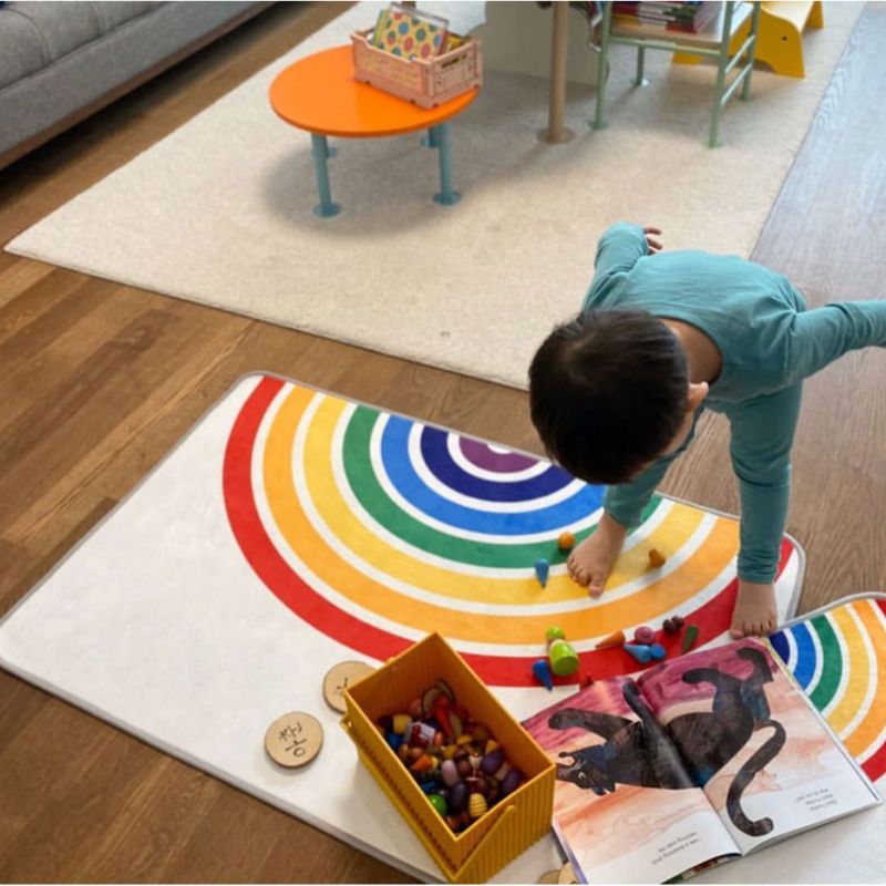 2 Stuks Kinderkamer Regenboog Tapijt Kruipen Pad Antislip Baby Play Mat Game Tapijt Kinderen Hoom Nursery Decor