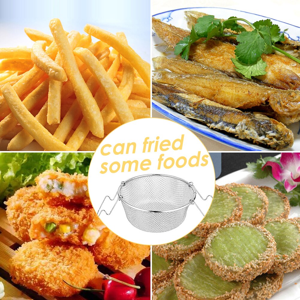 Stainless steel portable frying basket,household stainless steel French fries basket,fried chicken basket,portable cooking tools