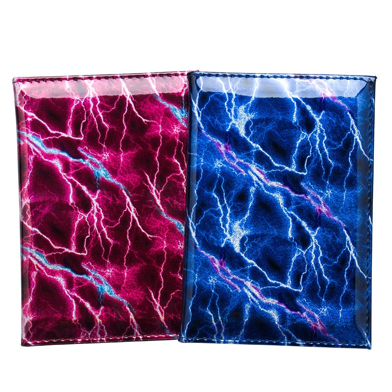 Zoukane Pu Leather Lightning Striped Passport Cover Blue Holder Passport Shiny Cover Man Folders Tickets ZSPC02