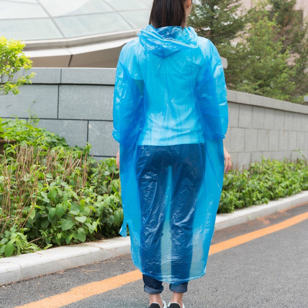 Women Man Raincoat Disposable Adult Emergency Waterproof Rain Coat Hiking Camping Hood Transparent Waterproof Rain Cover