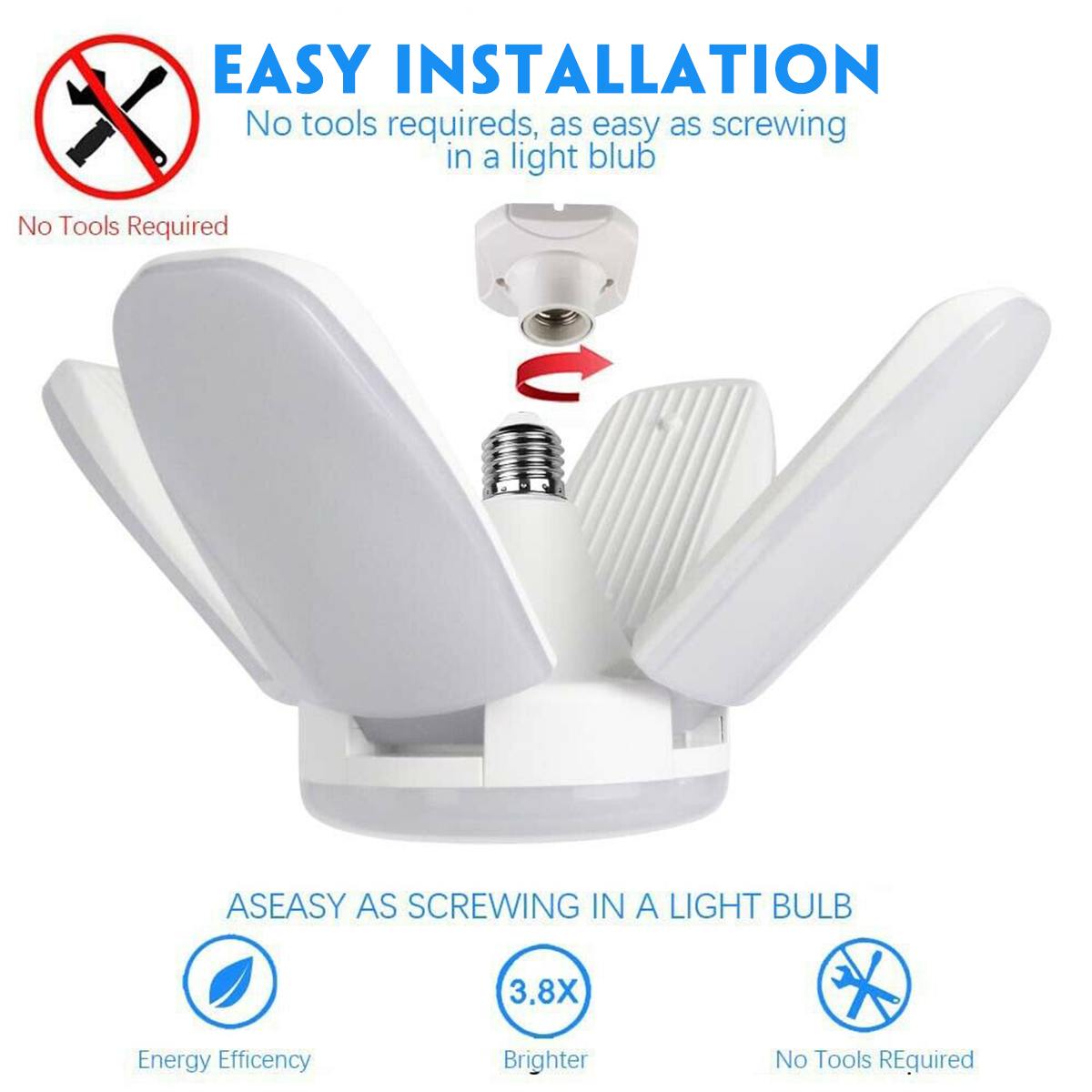 156 stk led deformerbar garagelampe 60w e27 85-265v 5600lm loftslampe til garage/loft/kælder/hjem led lampe