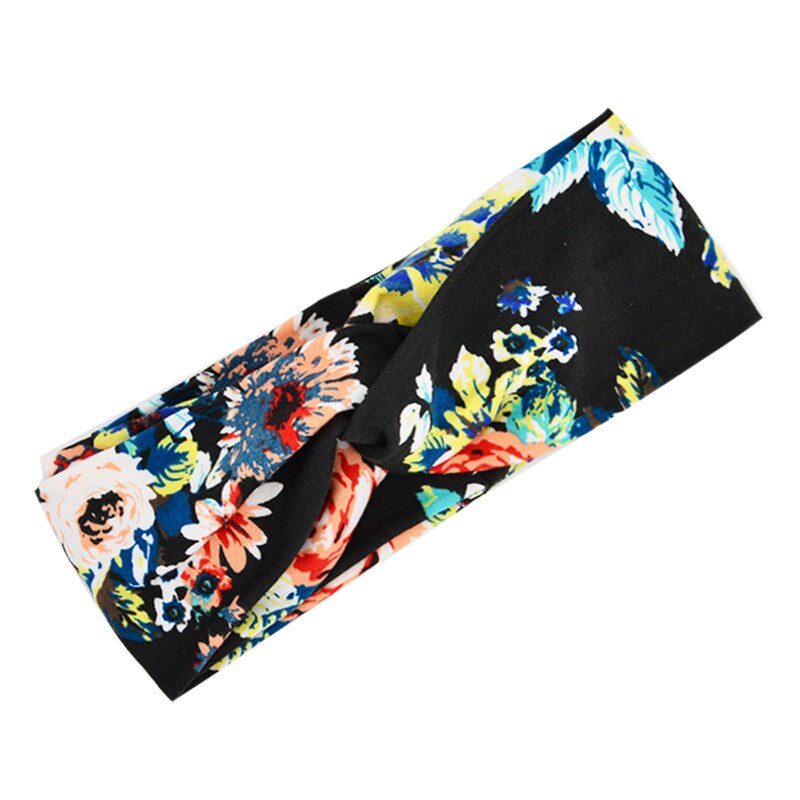 Frau Gedruckt Kreuz Stirnband Mädchen Sommer machen-hoch Haarband Elastische Bandanas Bandanas Sport Turban Haar Bands Haar Zubehör: 9