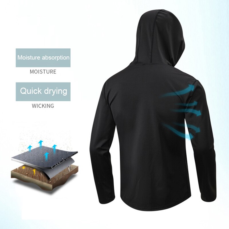 Newly Men Quick Dry Long Sleeve Workout Athletic Hoodie Jacket Sports Training Hooded Coat