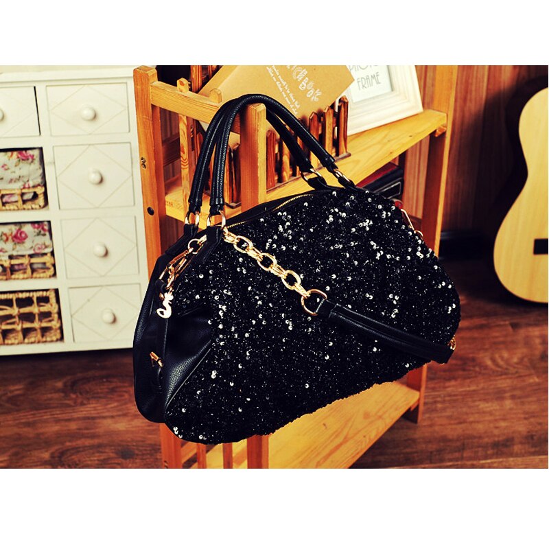 Glitter Schulter Tasche Pailletten Zipper Kette Wolke Tasche Große Kapazität Frauen Slant Knödel Tasche Handtasche