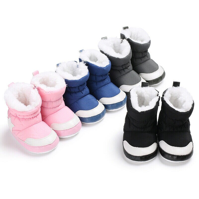 Baby Meisje Jongen Zachte Booties Winter Pluche Snowboots Mode Anti-Slip Schoenen Prewalkers