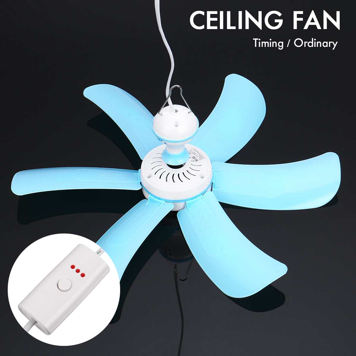 Venda quente 10w economia de energia pequeno ventilador de teto segurança verão ventilador 6 folhas pequeno ventilador de verão com função de temporização