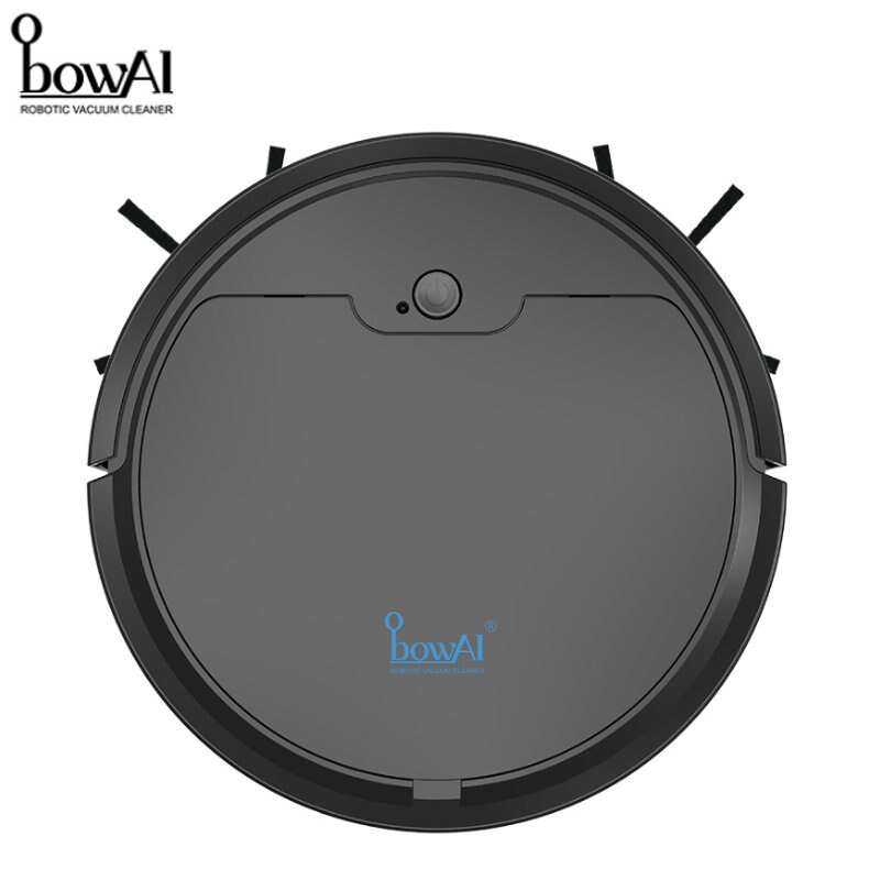 BOWAI-Robot aspirador inalámbrico inteligente, 2000mAh, bajo ruido, barrido automático, limpieza planificada, negro: Negro