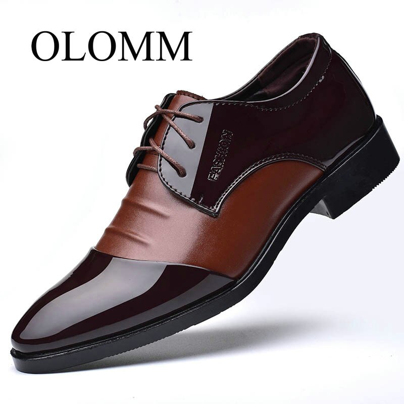 Olomm mænds business kjole sko afslappet læder sko ekstra stor størrelse bryllup sko 39-48 dd-55