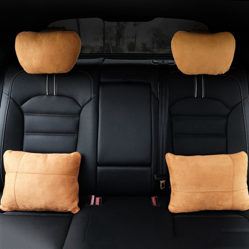 2Pcs Universal Auto Kopfstütze Neck Unterstützung Sitz für Maybach S Klasse Weichen Einstellbar Kissen Neck Rest Kissen: Brown