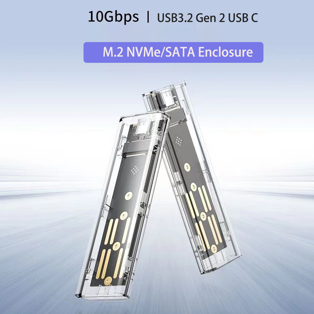 M2 SSD Case Behuizing NVMe SATA NGFF M.2 SSD Box Adapter USB 3.1 10Gbps voor Externe Harde Schijf M/B + M Sleutel M.2 SSD RTL9210B/9210
