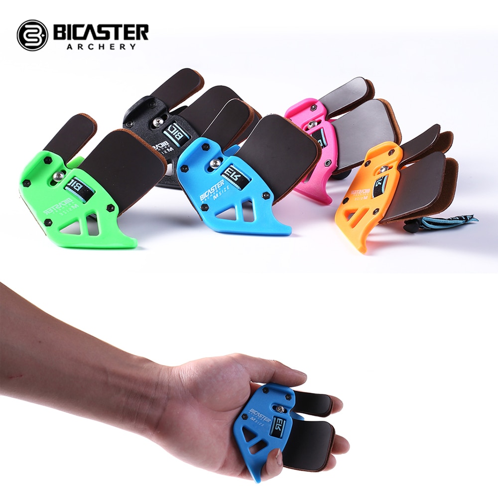 Bicaster Archery Finger Tab XS/S/M/L Left Handed Finger Guard Genuine Cowhide For Beginner and Children