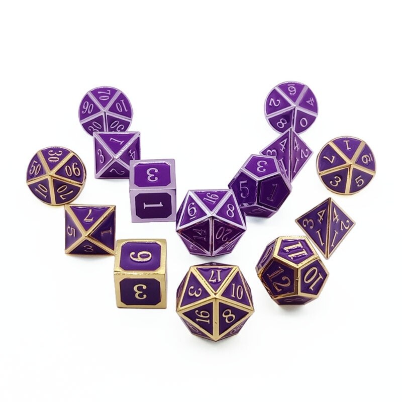 Nowa zmiana temperatury kości metal RPG gra w kości zestaw D4 D6 D8 D10 D % D12 D20 zmiana temperatury metalowe kości