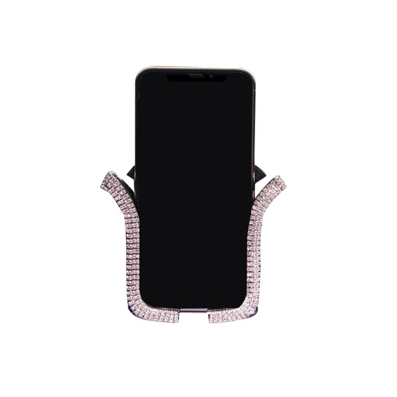 Soporte Universal para teléfono móvil de coche, con cristal de Bing, diamantes de imitación, Clip de montaje para rejilla de ventilación de coche, para iPhone, Samsung, soporte para coche