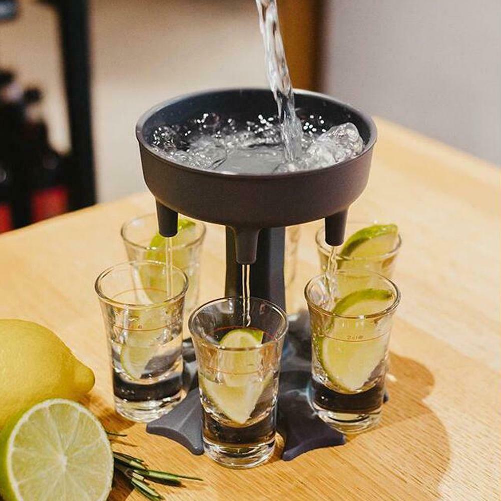 6 Shot Glass Dispenser Holder Wine Glass Rack Cooler Beer Beverage Dispenser Shot Buddys Party Bar Accessories