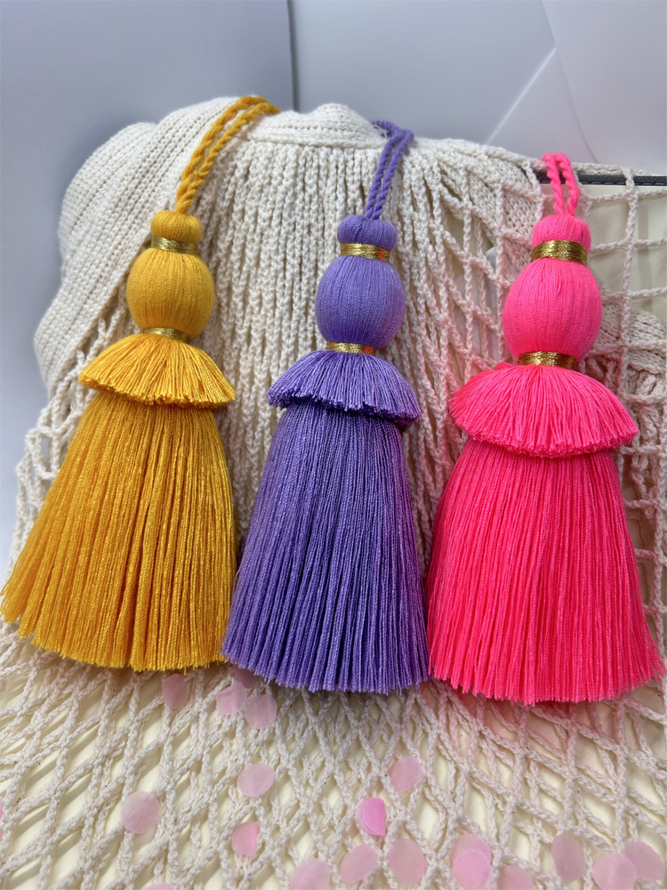 Borlas de cortina, borlas suaves y elegantes hechas a mano con lazo para cordón, accesorios DIY para almohadas de perilla de puerta de cortina.