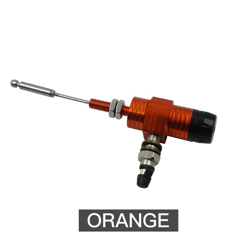 Universal Motorcycle Hydraulic Clutch Master Cylinder Rod Brake Pump M10x1.25mm Aluminum with 14mm Piston: Orange