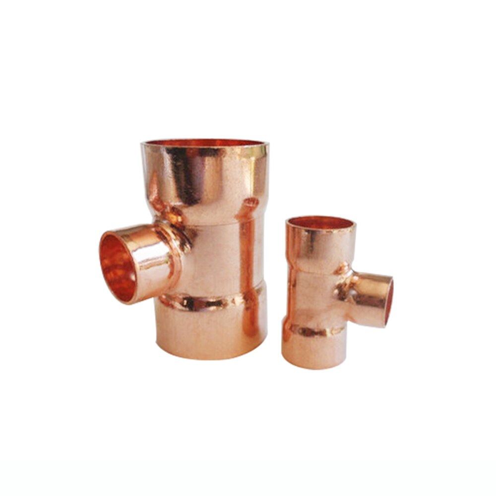 19 22 28 Mm Tot 6.35 10 12.7 15 16 Mm Id 99.9% Koper End Feed Soldeer Verminderen Tee 3 manieren Sanitair Fitting Voor Airconditioning