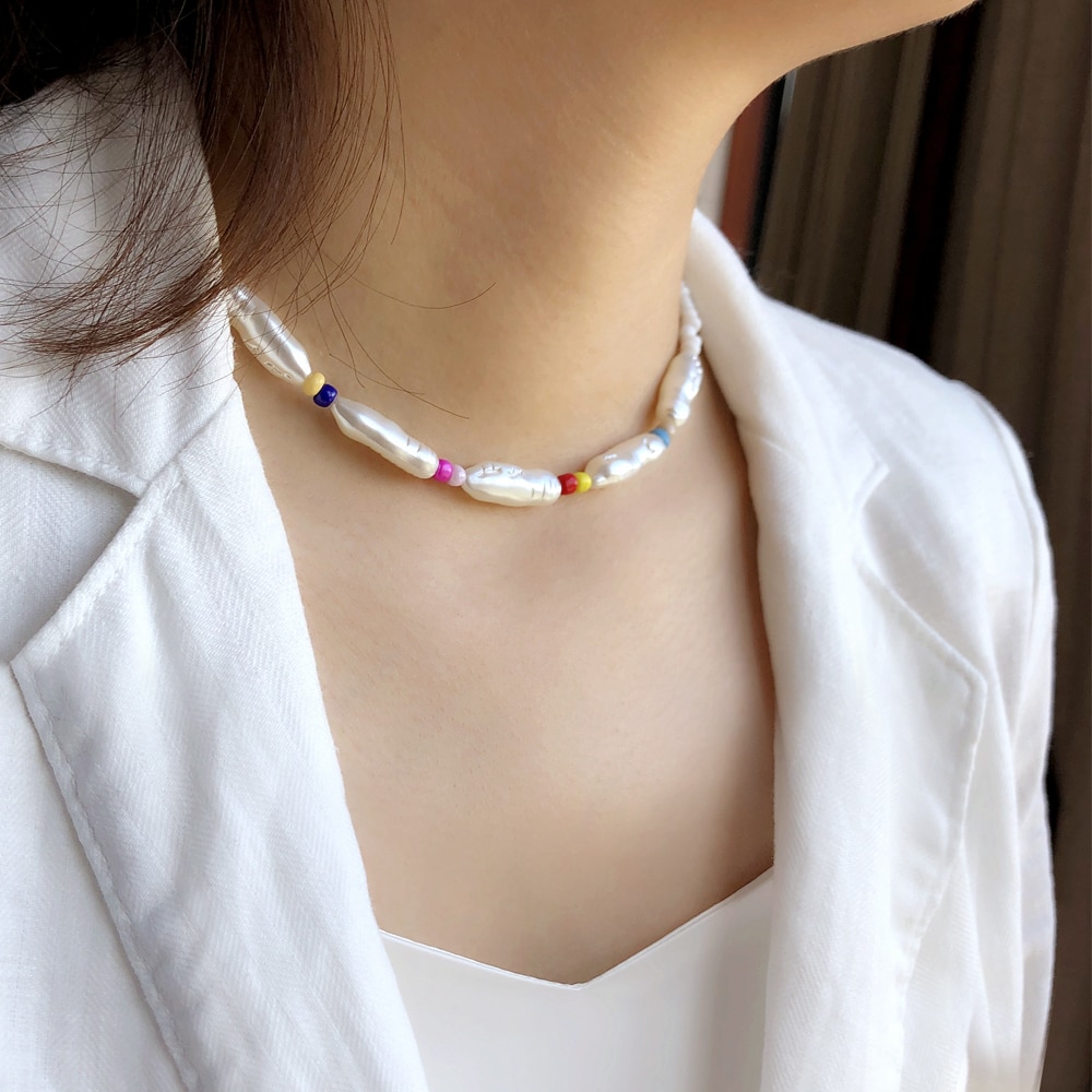 Yumfeel merk alfabet letter liefdesketting imitatieparel zaadkralen choker kettingen sieraden