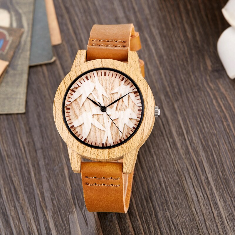 Bambu eller häst imitation trä klocka män kvinnor par armbandsur trä klockor akryl hane brun armbandsklocka reloj: Skalle kvinnor