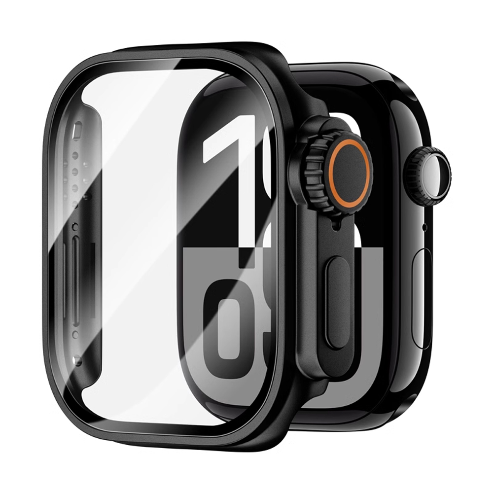 Screen Protector for Apple Watch Case 46mm 42mm 45mm 40mm 44mm 41mm PC Cover+Glass Film Change To Ultra Series 10 9 8 7 6 5 4 SE: KAF7 / 1 Inches