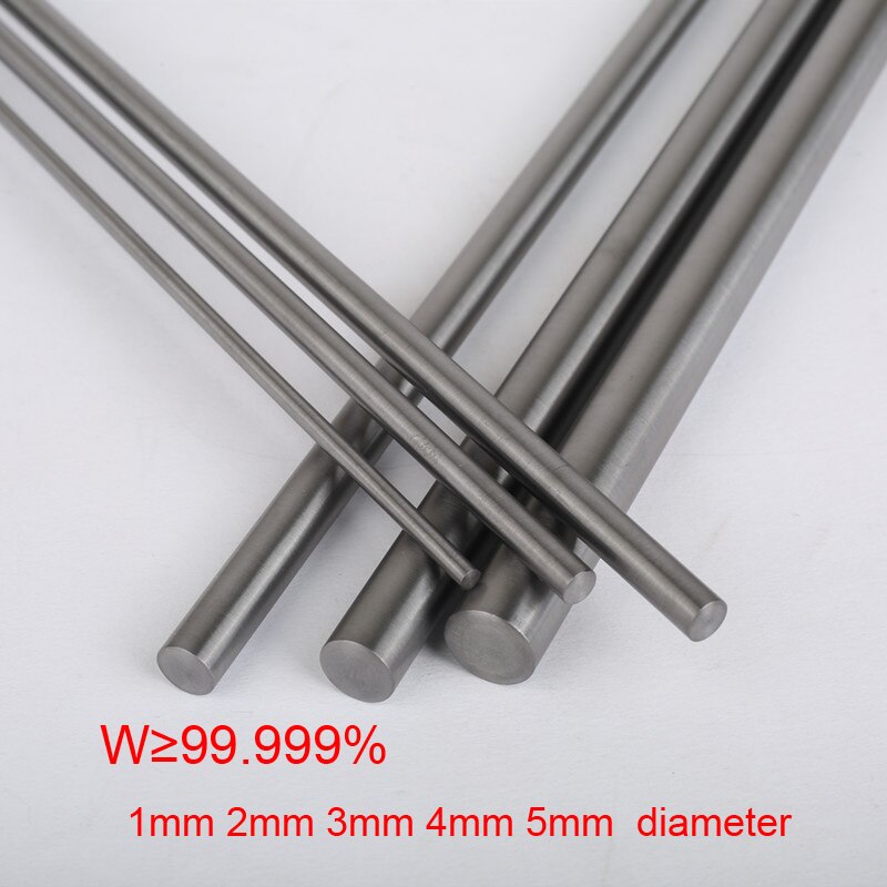 1Mm 2Mm 3Mm 4Mm 5Mm Wolfraam Bar Tungsten Stok Tzm Ungsten Staaf W Wolfraam Draad wolfram Gloeidraad W Elektrode 99.999%