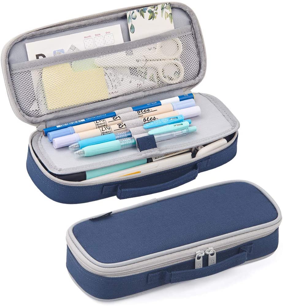 EASTHILL pencil case Medium capacity Pencil case Lovely pencil case with zipper stationery storage box office school suitab: blue
