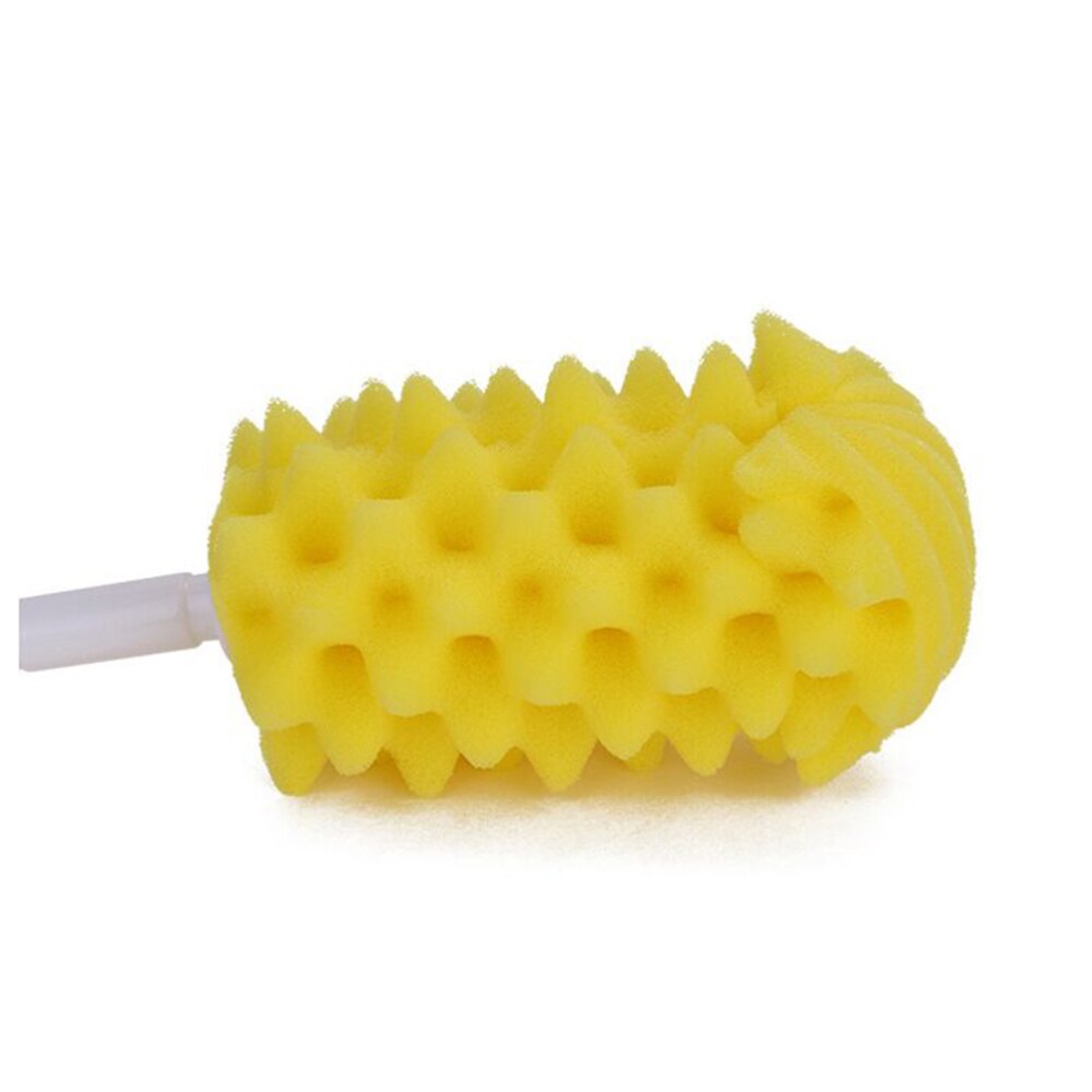 2 stuks  in 1 sets babyverzorgingsaccessoires reinigingsborstelset draaibare sponsborstel voor voedingsfles (paars)