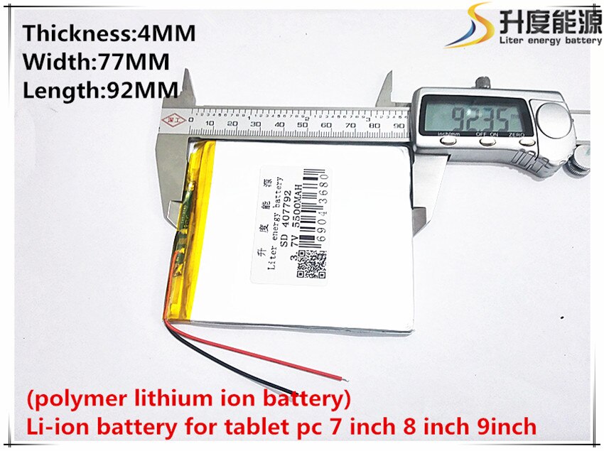 Bateria de polímero lithiumion para tablet pc, nova, 5500mah, 7,8 polegadas, bateria de íon de lítio, 3.7v, alta qualidade