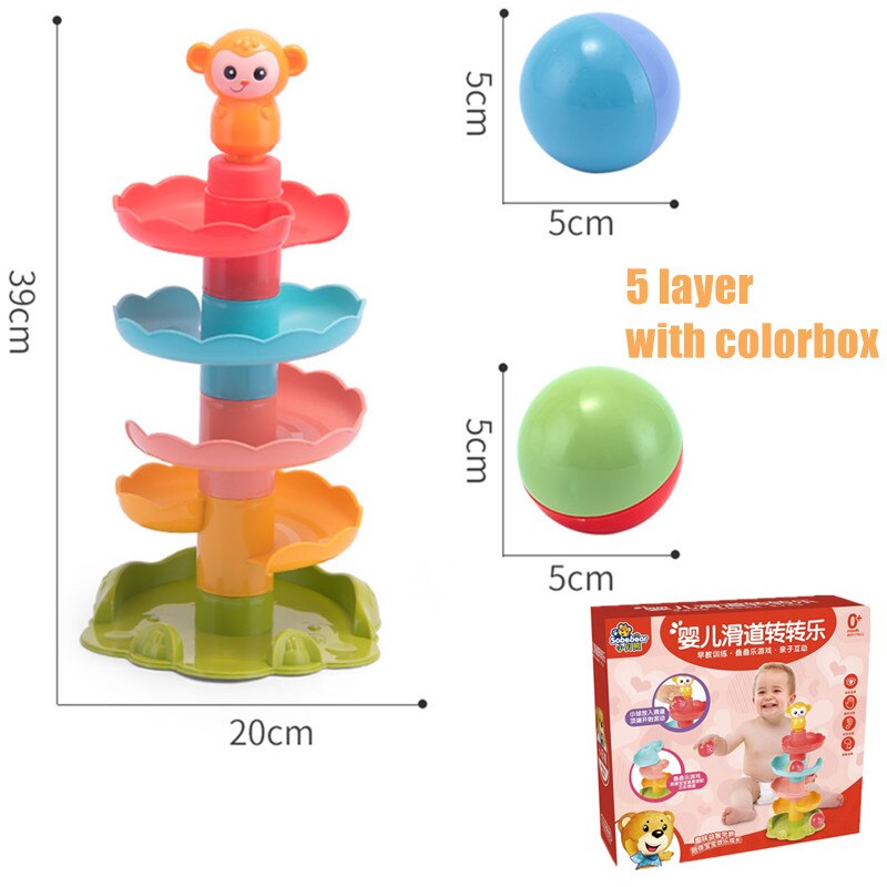 Baby Colorful Slide Balls Sound Juguetes bambini regali di compleanno di natale doccia bagno nuoto giocattoli d&#39;acqua per bambini educativi: 5 layer-withbox