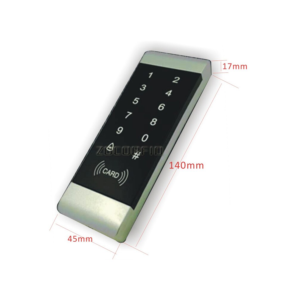 T7 Touch Toetsen Toegangscontrole Toetsenbord Standalone Outdoor Deur Open Toetsenbord + 5 Stuks 125Khz Kristal Keybos