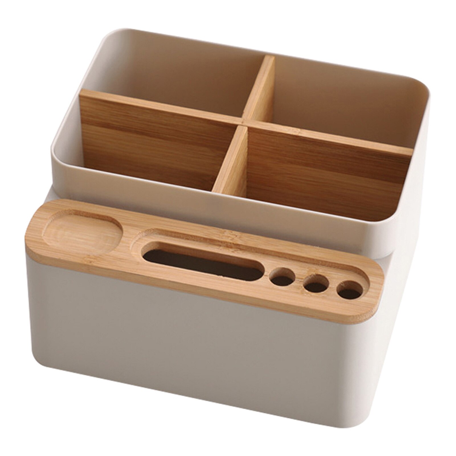 Office Desk Stationery Storage Box Detachable Desktop Multi-Purpose Storage Box Multipurpose Storage Box Pen Holder Wood Pen Box