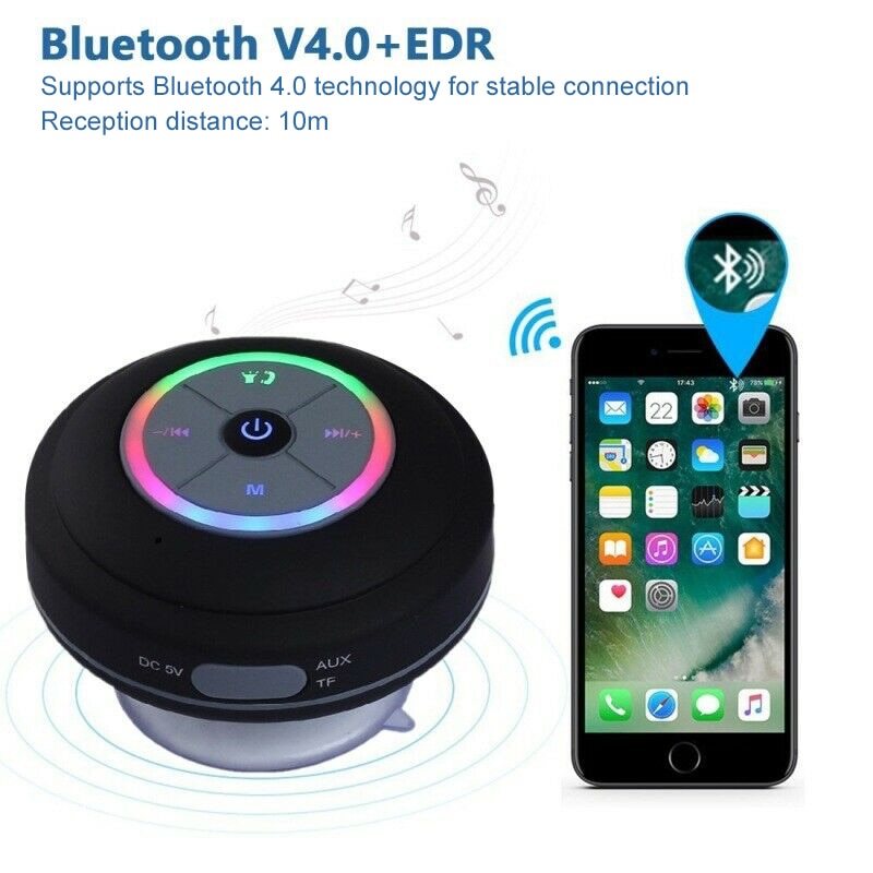 Waterproof Bluetooth Shower Speaker HandsFree Car Portable Speaker
