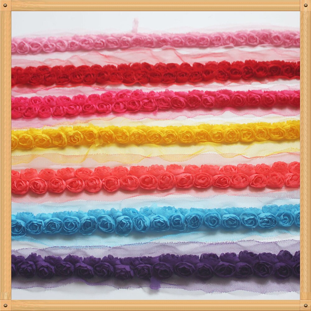 15/40y 3Cm Chiffon Doek Rozet Bloem Kant Trim Voor Baby Meisjes Rompertjes Jumpsuit Jurk Kleding Naaien Trim home Decor Levert