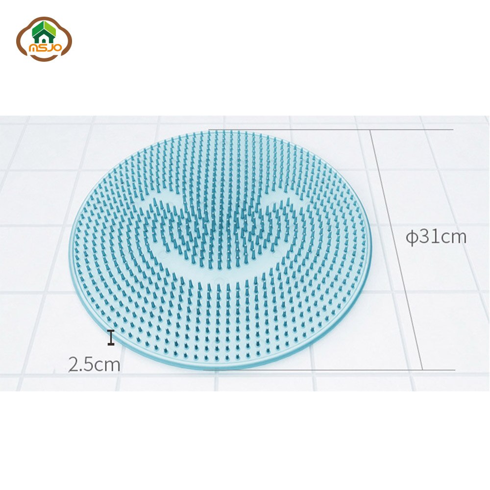 Msjo siliconen badmat antislip ronde spa douche badkamer voeten rugborstel massage bad voetborstel dode huid antislip douchemat