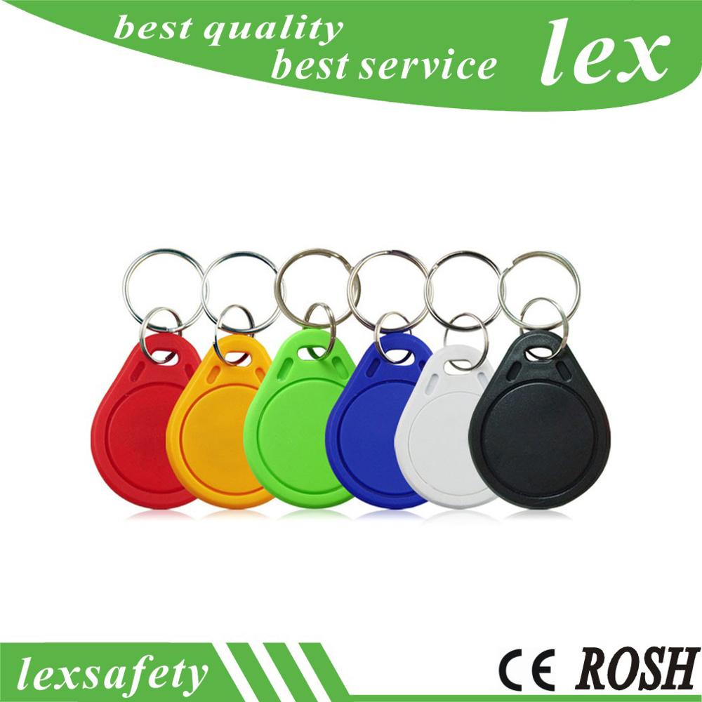 100 pçs/lote hf m1 f08 keyfobs 13.56 mhz iso14443a rfid ic freqüência chaveiro fm1108 cartão passivo botão de controle acesso